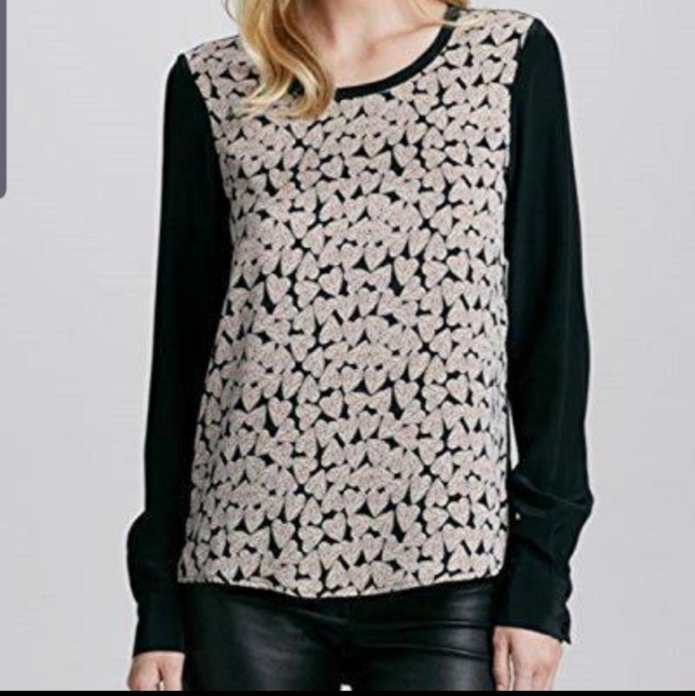 Diane Von Furstenberg DVF Hearts Louisa Blouse Top